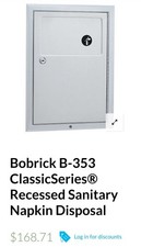 Bobrick B-353 Classic Series  Recessed Sanitary Napkin Disposal For Women's Room picture