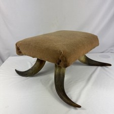 ANTIQUE American Cowboy Cow Horn Footstool Late 1800’s READ picture