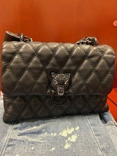 Aldo Quilted Handbag Black Panther Rhinestone Closure picture