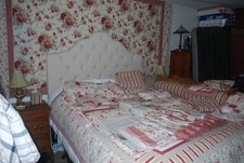 waverly garden room vintage norfolk rose King sheets flat fitted picture