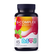 Vitamin B Complex Gummies Energy Support B6 B12 Folate 45ct Natural Berry LIVS picture