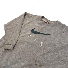 Vintage Nike Air Center Swoosh Crewneck Sweatshirt Grey XL Made in USA picture