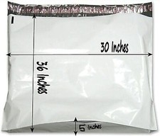 100 30x36x5 Extra Large White Poly Mailer Envelope Bag Expandable Gusseted picture