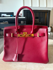 HERMÈS Birkin 30 rouge grenat Top Handle Gold Hardware Turn Lock Key/Lock picture