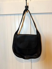 Coach Vintage 9029 Black Medium Crescent Shoulder Bag Snap Flap  picture