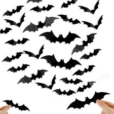 120 PCS Bats Wall Decor, Halloween 3D Bat Sticker, 4 Size picture