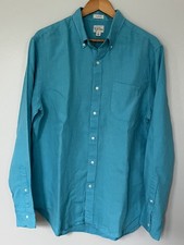 J Crew Baird McNutt Irish Linen Shirt Mens L Turquoise Blue Classic Fit picture