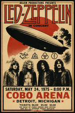 1975 LED ZEPPELIN CONCERT POSTER WALL ART PRINT DETROIT MICHIGAN SIZE 11X17inch picture