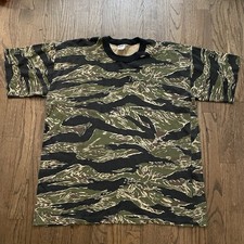 Vintage 90’s Tru Spec Tiger Stripe Vietnam War Military T-Shirt XL Size Made USA picture