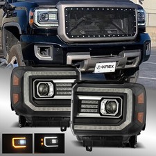 For 14-18 GMC Sierra PRO-Series LED Projector Headlights Replacemt Pair Black picture