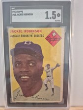 1954 Topps Jackie Robinson #10 WHITE BACK SGC 1.5 HOF Brooklyn Dodgers picture