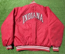Vintage Indiana Hoosiers Football Satin Varsity Bomber Jacket USA Mens Large picture