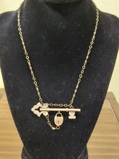 Antique Victorian Gold Filled Key with Padlock Necklace picture