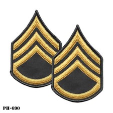 Staff Sergeant E-6 Patches Large Class A Uniform ~ US Army ~ Green & Yellow NEW picture