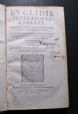 Very Rare 1607 Euclid Elements by Christophoro Clavio Exquisite math history picture