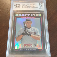 Topps 2005 Chrome Update BCCG 10 Ryan Zimmerman RC Black Refractor #/250 UH208 picture