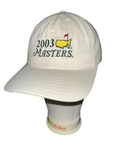 Vintage 2003 Masters Strapback Hat American Needle Made In USA White NWT picture