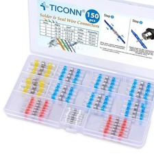 150 PCS Solder Seal Wire Connectors, Heat Shrink Butt Connectors, Waterproof and picture