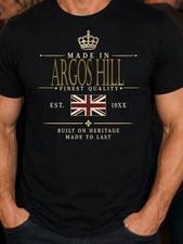 Argos Hill British Birthday Shirt Any Age Year of Birth Men's T-Shirt picture