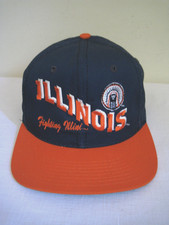 Vintage Illinois Fighting Illini Chief Illiniwek Snapback Baseball Cap USA picture
