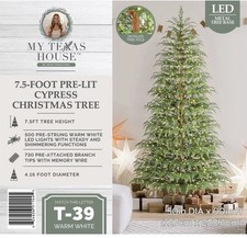 My Texas House 2025 7.5ft Cypress Pre-Lit Artificial Christmas Tree ( 500 LEDs ) picture