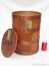 Rare Wooden BIG JOHN Plug Cut chewing Tobacco Barrel - General Store Americana picture