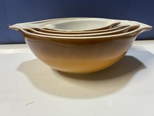 Vintage Pyrex Early American Orchard Fruit Nesting Mixing Bowls 441-444 Set of 4 picture