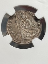 1334-54 ITALY 1/2 Grosso Silver Andrea Dandolo BLACK DEATH Knights Templar COIN picture