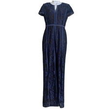 NWT BCBG MAXAZRIA Cailean Short Sleeve Lace Dress Gown Cobalt Blue Size 4 picture