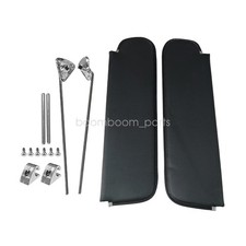 For 1967‑1972 Chevy GMC Truck Black Sun Visors Set With Chrome Mount Brackets picture