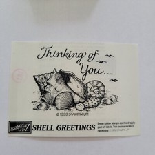 Shell Greetings Mounted Rubber Stamp 1999 Stampin Up Thinking of You picture