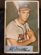 1954 Bowman - Eddie Mathews #64 (VG) VINTAGE HAS SOME STAINING picture