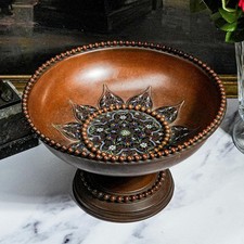 Beautiful Antique Bronze Hand Painted Enamel Grand Tour Table Tazza picture