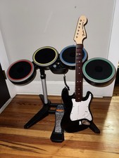 Xbox one Rock Band 4 Drums Guitar Bundle TESTED Cosmetic Wear Read Description picture