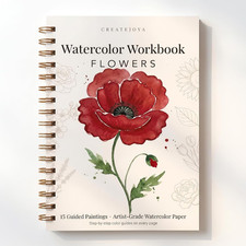 Watercolor Workbook for Adults, Beginner Flower Coloring Book picture