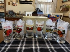Williams Sonoma HARVEST MARKET Glasses with Original Box-Complete Set of 6-READ picture