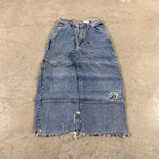 Y2K Vintage 2000s Skater Grunge Baggy JNCO flame head embroidered Denim Jeans picture