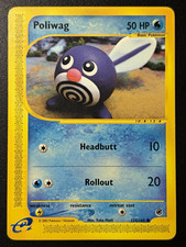 2002 Poliwag 125/165 Expedition Regular Common e-Reader Yuka Morii LP picture