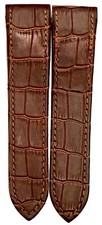 WATCH LEATHER BAND STRAP FOR CARTIER SANTOS 100XL 24.5MM DARK BROWN COLOR picture