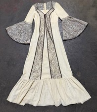 Vintage 70s Prairie Boho Cottage Dress Flare Sleeves Size 11/12 picture