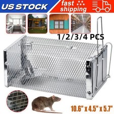 1-4Pack Mouse Trap Rat Trap Rodent Trap Live Catch Cage Easy to Set Up and Reuse picture