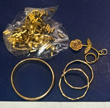 14 kt gold lot ,3 rings ,pendant and beads picture