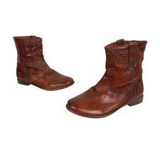 FRYE Anna Shortie Ankle Boots Cognac Brown Leather Sz 11 picture