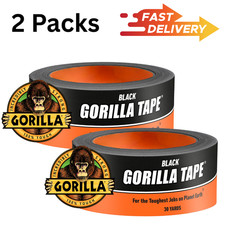 Gorilla 1.88 x 30 yard Black Tough Duct Tape Single Roll (2 Pack) picture