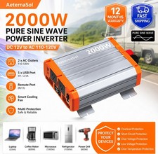 2000W/4000W Power Inverter Pure Sine Wave Vehicle 4-Outlet Port（2AC+USB+Type-C) picture
