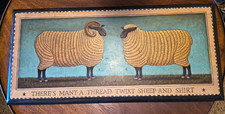Doug Henry Original Oil Painting On Wood Board Twixt Sheep & Shirt 13x27 picture