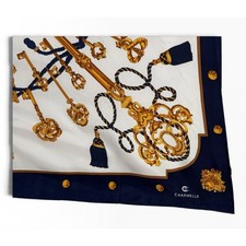 Charmelle Scarf Women Vintage 100% Silk Key Motif 34