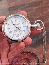 Silver Amerian Waltham Pocket Watch | Waltham Watch Company | Brass Pocket Watch picture