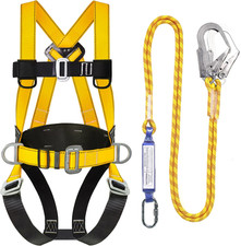 Safety Harness Fall Protection Kit with Shock Absorbing Lanyard, Roofing Work picture