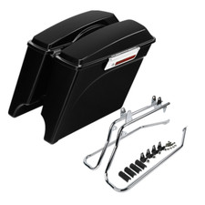 Vivid Black Extended Saddlebags & Conversion Brackets For Harley Softail  84-17 picture